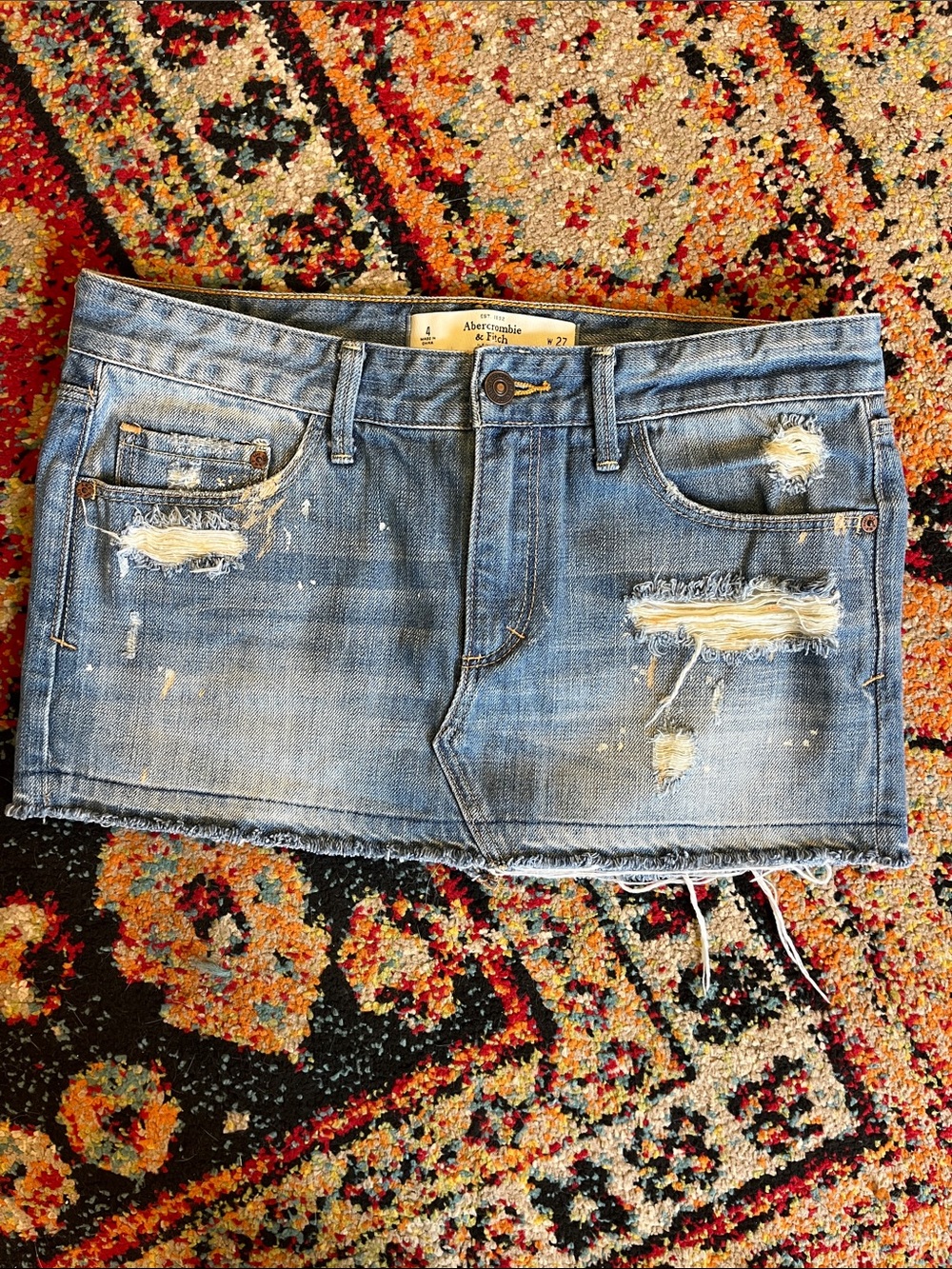 Y2K Abercrombie & Fitch Distressed Jean Skirt